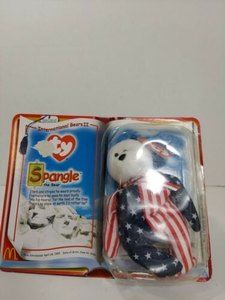 2000 McDonalds Ty International Bears Spangle The Bear Teenie Beanie Baby